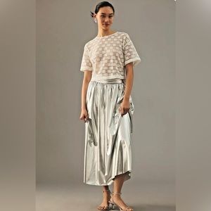 Anthropologie Sunday in Brooklyn Metallic Silver Skirt